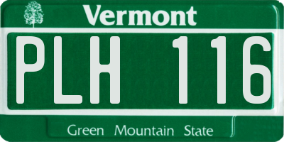 VT license plate PLH116
