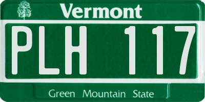 VT license plate PLH117