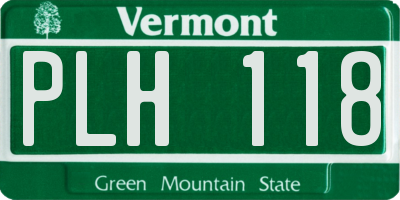 VT license plate PLH118