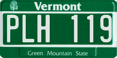 VT license plate PLH119