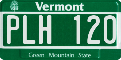 VT license plate PLH120