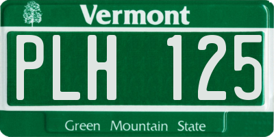 VT license plate PLH125