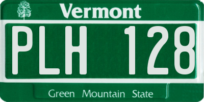 VT license plate PLH128