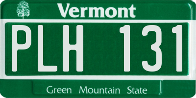 VT license plate PLH131