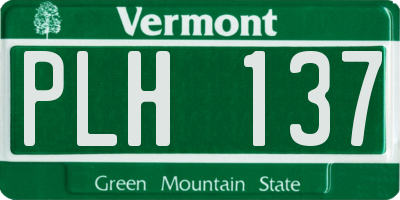 VT license plate PLH137