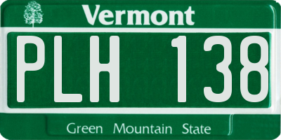 VT license plate PLH138
