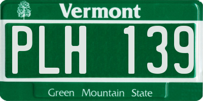 VT license plate PLH139