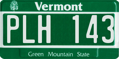 VT license plate PLH143