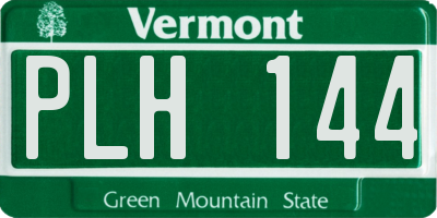 VT license plate PLH144