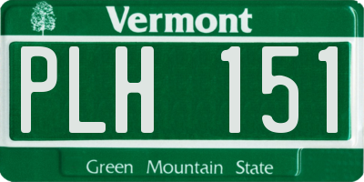 VT license plate PLH151