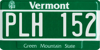 VT license plate PLH152