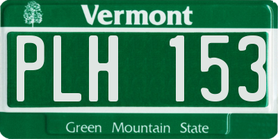 VT license plate PLH153