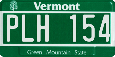 VT license plate PLH154