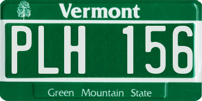 VT license plate PLH156