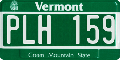 VT license plate PLH159