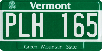 VT license plate PLH165