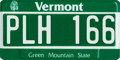 VT license plate PLH166