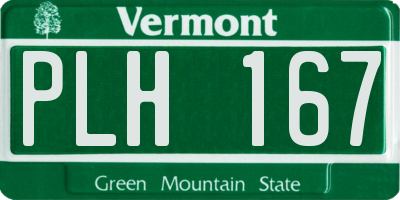 VT license plate PLH167