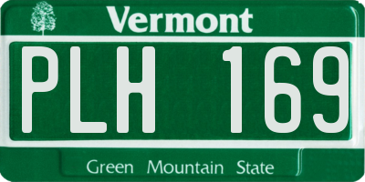 VT license plate PLH169