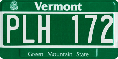 VT license plate PLH172