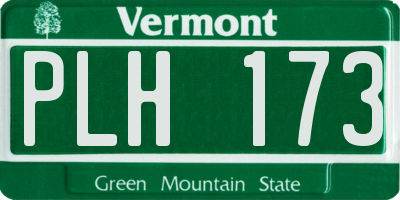 VT license plate PLH173