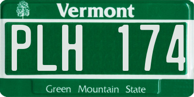 VT license plate PLH174