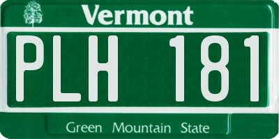 VT license plate PLH181