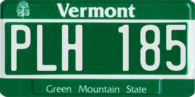 VT license plate PLH185