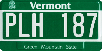 VT license plate PLH187