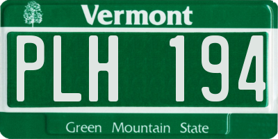 VT license plate PLH194