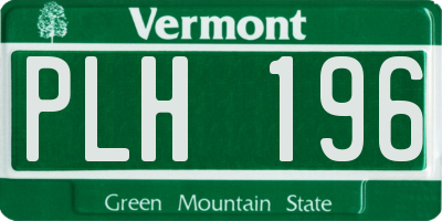 VT license plate PLH196
