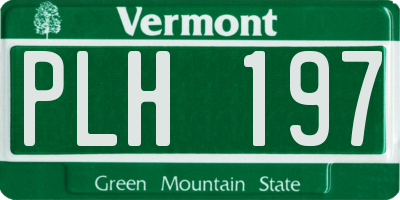 VT license plate PLH197