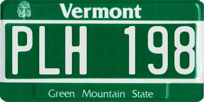 VT license plate PLH198