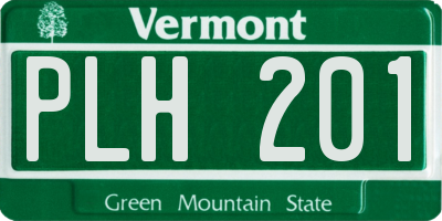 VT license plate PLH201