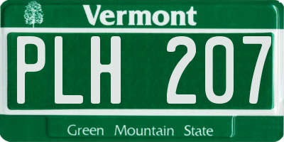 VT license plate PLH207