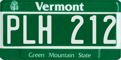 VT license plate PLH212