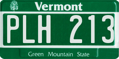 VT license plate PLH213