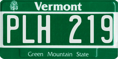 VT license plate PLH219