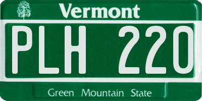 VT license plate PLH220