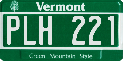 VT license plate PLH221
