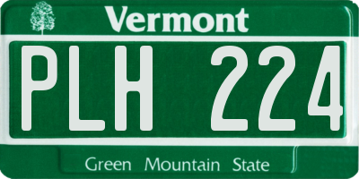 VT license plate PLH224