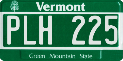 VT license plate PLH225