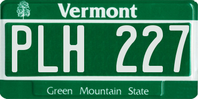 VT license plate PLH227