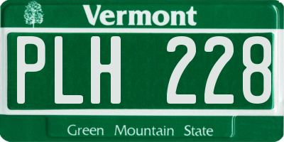VT license plate PLH228