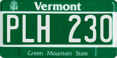 VT license plate PLH230
