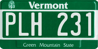 VT license plate PLH231