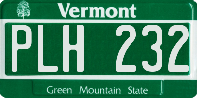 VT license plate PLH232