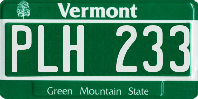 VT license plate PLH233