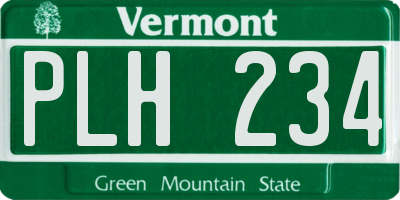 VT license plate PLH234