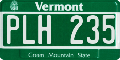 VT license plate PLH235